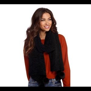 Black Chenille Pom Pom Scarf